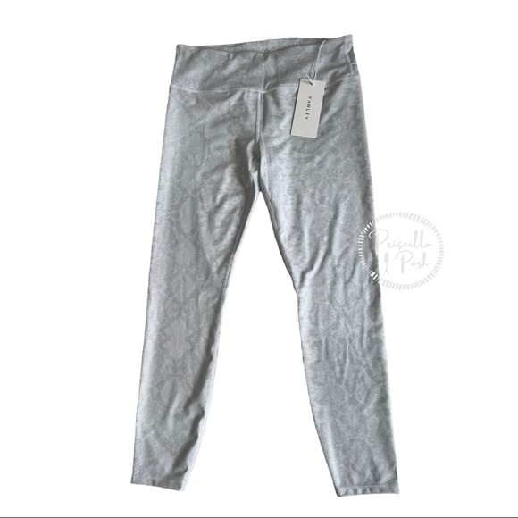 NWT Varley Crenshaw Legging Tight White Snake White Grey Python Animal Print - Picture 4 of 11